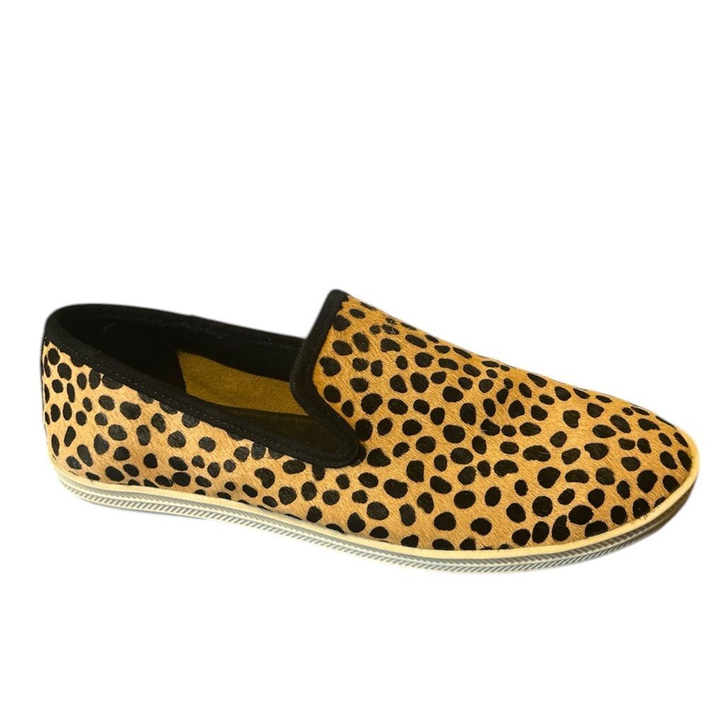 Gianni Bini Loafers Sneakers Leopard Calf Hair Tan Black Women’s Size 6